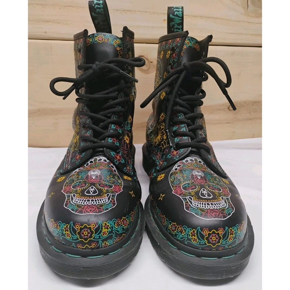 Dr Martens 1460 Boots Skull 'Day Of The Dead' US 9M 10W Doc Martens Men Women